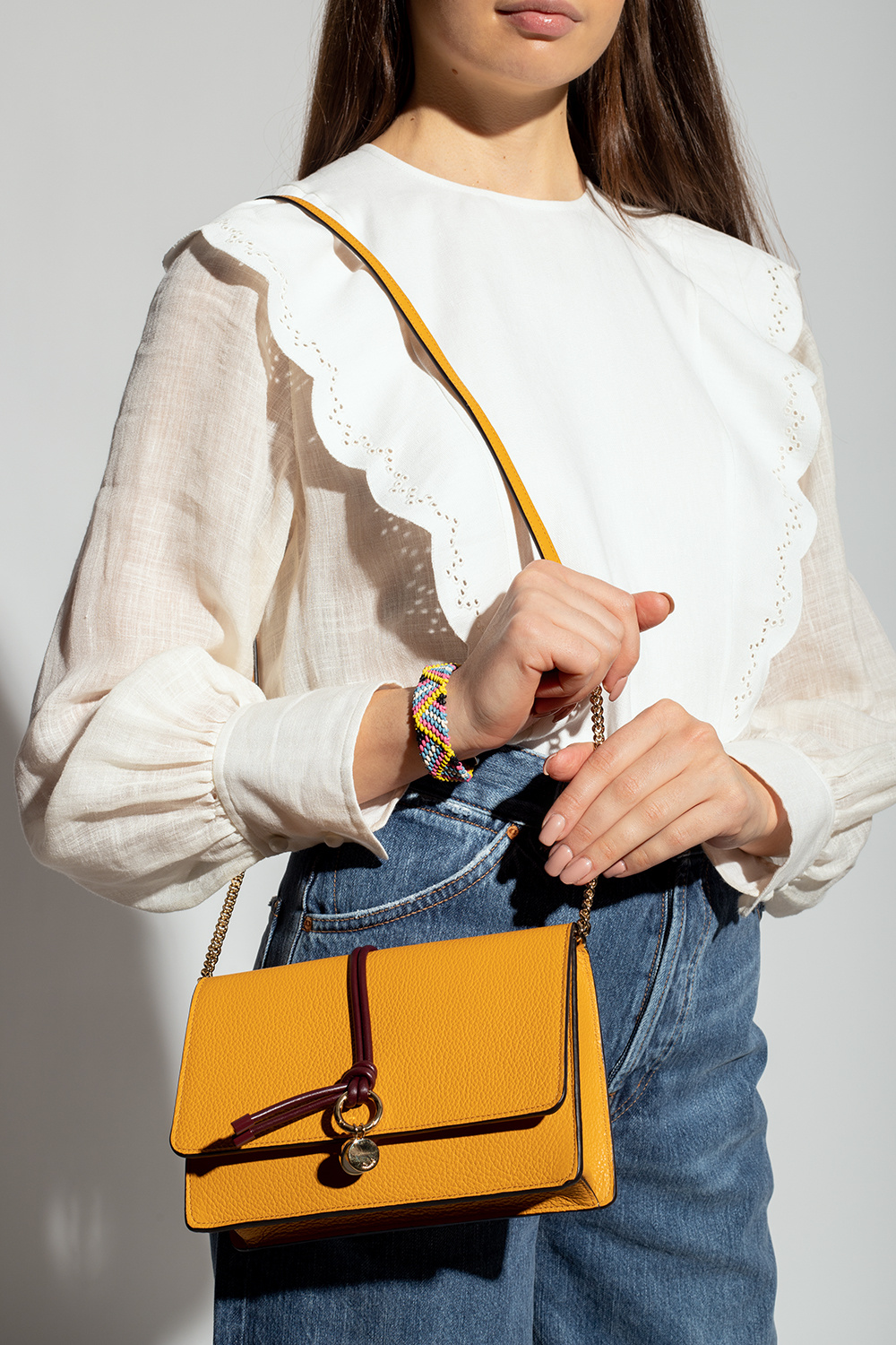 【CHLOE】ALPHABET SHOULDER BAG Chloe Alphabet Shoulder bag Leather Shocking Pink Crossbody